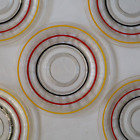 Vintage 8" Anchor Hocking Banded Ring Red Yellow Stripe Luncheon Plates, Set/5