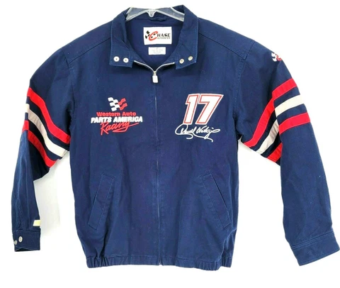 Chase Authentic Darrell Waltrip #17 Western Auto Racing Blue Cotton Jacket M Cover