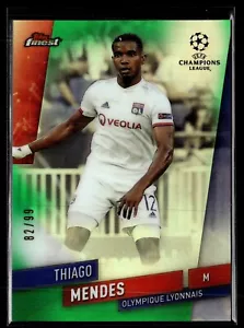 2019-20 FINEST UEFA CL GREEN /99 THIAGO MENDES OLYMPIQUE LYONNAIS - Foto 1 di 1
