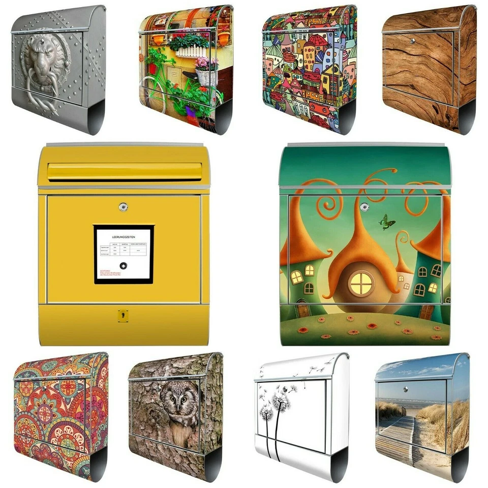 Design Briefkasten Top 10 Motive Postkasten mit Zeitungsrolle banjado Mailbox - Bild 1 von 1