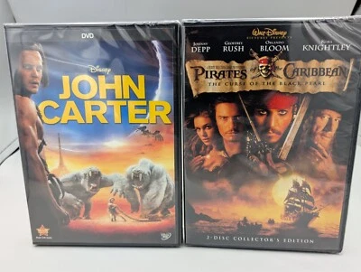 Pirates Of The Caribbean Black Pearl + John Carter (DVD, 2012, Disney) New  - Image 1 of 2