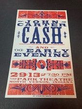 John Carter Cash & Early Evening 2013 Indiana HATCH SHOW PRINT ORIGINAL POSTER