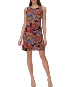 Tommy Hilfiger DAMEN-ETUIKLEID ÄRMELLOS MEHRFARBIG PAISLEY ~ GRÖSSE 4 - Bild 1 von 4