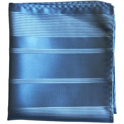 Nuevo Hombre Poliéster Tejido Bolsillo Cuadrado Hankie Solo Azul Claro Pin Rayas Fiesta Foto 1 de 2