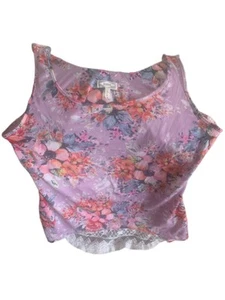 Gebrauchtes Damen Kirra Tank Top Bluse Shirt Gr. Lg Blumen Spitze Casual Style - Bild 1 von 9