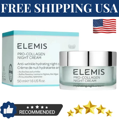 Crema de noche antiarrugas Elemis Pro-Collagen - 1,6 fl oz 50 ml NUEVA en caja Foto 1 de 3