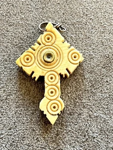 Bone Cross Souvenir From Maria Einsiedeln Cloister, Switzerland - Picture 1 of 4