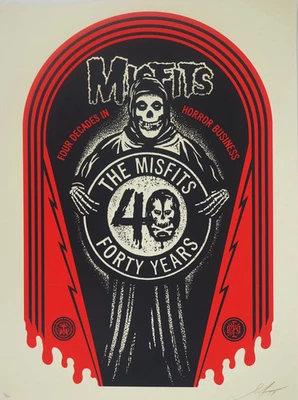 Shepard Fairey (Obey) : Misfits 40TH Graviert - Lithografie Originell - Bild 1 von 4