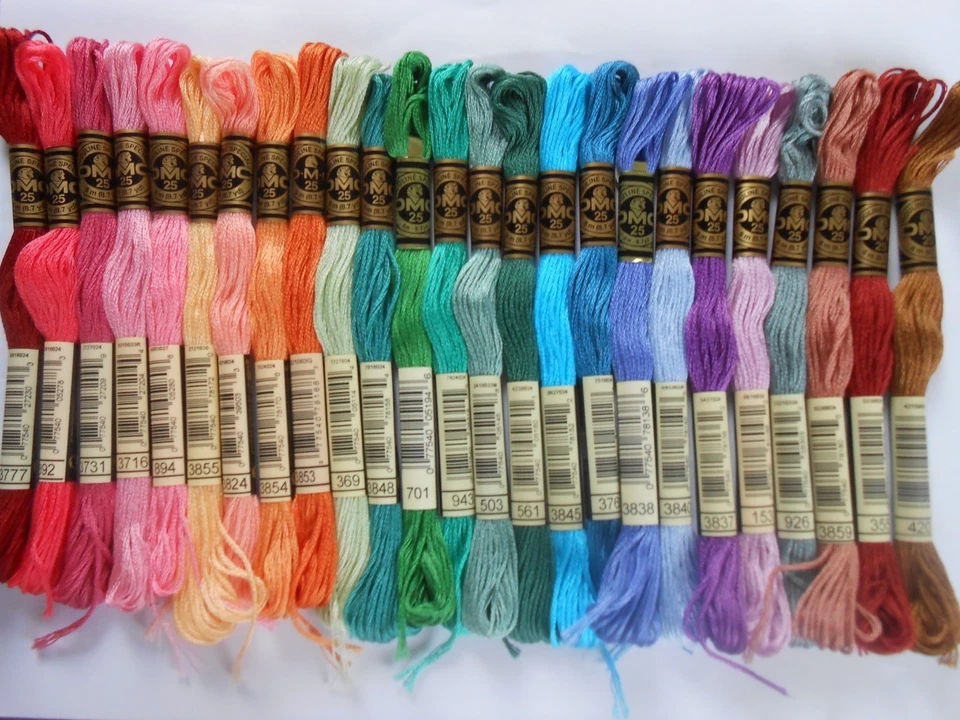 DMC SIX STRANDED COTTON THREADS PACK OF 25 EXACT MATCH - Image 1 of 1