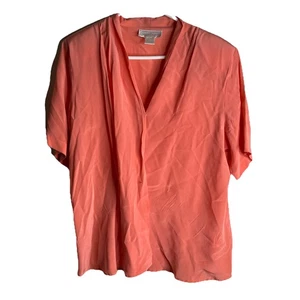 Blusa Top Barrie Pace 100% Seda Rosa Manga Corta Mujer’s Talla 12 Carrera - Imagen 1 de 4