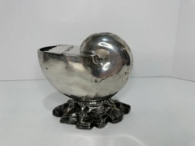 ANTIQUE EDWARDIAN BRITISH ATKINS BROTHERS SILVER PLATED NAUTILUS SPOON WARMER - Image 1 of 4