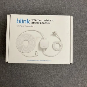 Adaptador de corriente resistente a la intemperie Blink paquete de adaptador de corriente de 13 pies: blanco - Imagen 1 de 3