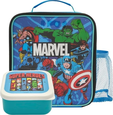 Marvel Avengers Super Bag with Mini Heroes Lunch Box, Polyester, Blue  - Image 1 of 4
