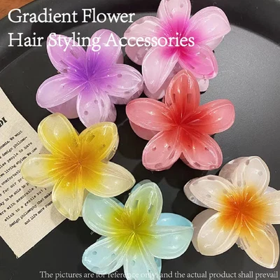 Juego de 6 pinzas para el cabello con flores degradadas - Accesorios para el cabello estilo playa hawaiano - NUEVO Foto 1 de 4