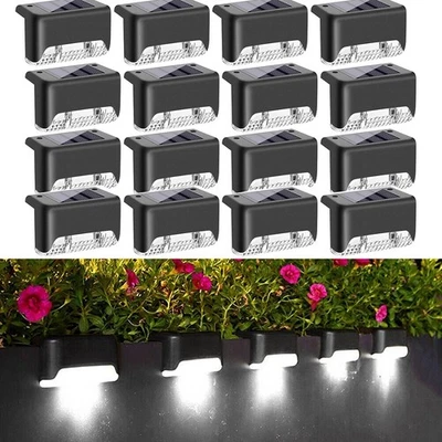 LED Solar Fence Lights Outdoor Garden Yard Waterproof Stairs Step Deck Xmas Lamp - Image 1 of 4