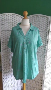 Ladies Size 18 Julipa Blouse Button Up Tee Shirt Slash Sleeve Loose Blouse - Picture 1 of 7