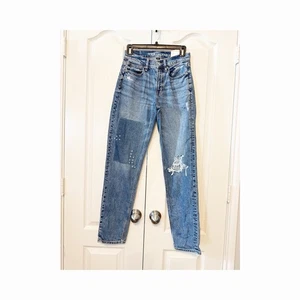 American Eagle 90’s Straight Strigid Patched And Stitches 00 24 W Regular New - Picture 1 of 17