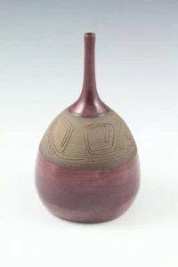 Jarrón firmado David Cruz/Miga Puerto Rico cerámica abstracta modernista esgrafiado - Imagen 1 de 11