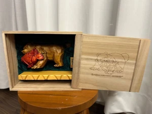 Pokemon Center Original Ursaring Magikarp Wood Carving Craft Figure W/Box Jp - Picture 1 of 3