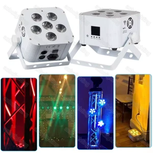 6*18W RGBWAUV 6in1 Uplights Battery Wireless DMX APP Battery Led Par Light Stage - Picture 1 of 8