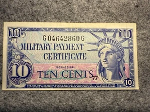 1961-64 U.S. 10 Cents Military Payment Certificate PM44 Banknote SPC317 - Picture 1 of 2