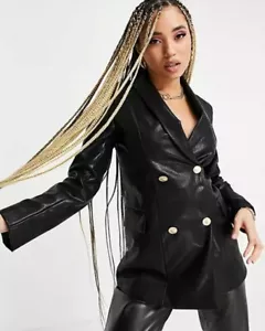blazer para mujer Unique21double breasted blazer in black size(6)Free shipping🥰 - Picture 1 of 8