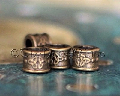 Bartschmuck Wikinger Bartperle 4 Stk Keltische Haar Perlen Bronze Mittelalter - Bild 1 von 4