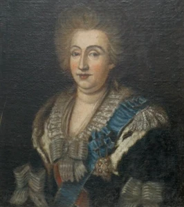 18th C Oil On Canvas Portrait Royalist Marie Anne Of Saxony Princess Of Bavaria - Picture 1 of 7