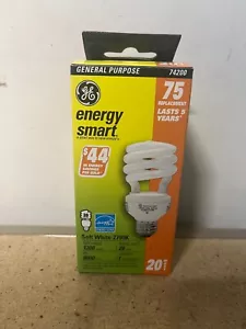 1 Package GE Energy Smart CFL Bulb - 75w (20w) - 1200 Lumens - 1 Count Bulb C35 - Picture 1 of 2