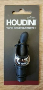 Houdini W9116 Deluxe Wine Pourer with Stopper, Black - Photo 1/2
