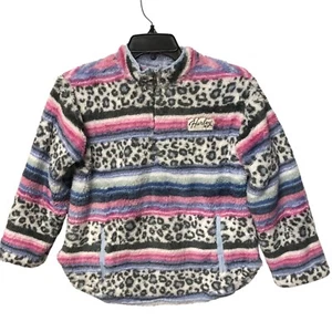 Hurley Girls Sherpa Printed Quarter-Zip Jacket L 10/12 NWT - Picture 1 of 8