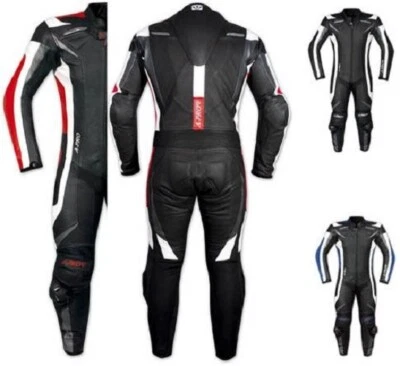 Combinaison 1 pc Cuir Vachette Protections CE Doublure Mesh Moto Motard Piste - Photo 1/3