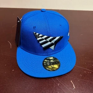 Paper Planes Mens Blue New Era 59FIFTY Classic Embroidered Fitted Hat Cap - Picture 1 of 5