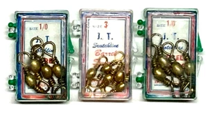 Jeros Tackle Brass Barrel Swivel 1 PACK Size 3 5ct and 2 PACKS Size 1/0 4ct - Picture 1 of 19