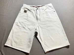 Vintage Pelle Pelle Marc Buchanan Mens 36 Shorts White Denim Zip Pockets Y2K. - Picture 1 of 12