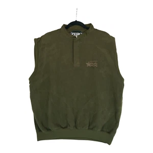 Zero Restriction Men's Large Golf Vest Faux Suede 3-Snap Embroidered Logo USA - Picture 1 of 4