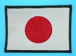 Japanese Sun, White Background, Black Trim Patch - Horizontal: 3.5", Vertical: 2 - Picture 1 of 1