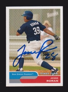 2004 BAZOOKA #286  Jesse Roman  SAN DIEGO PADRES  SIGNED AUTOGRAPH AUTO COA