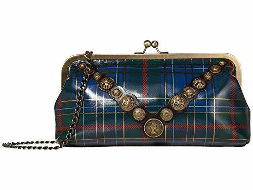 Patricia Nash Leather Potenaz Clutch Blue/green Tartan Plaid Collection
