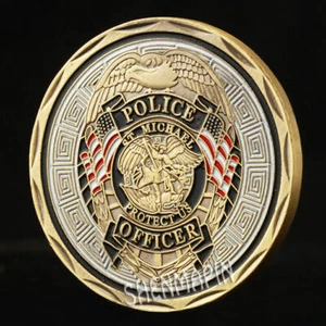 Insignia de oficial de policía de San Miguel 10 piezas desafío de la ley aplicación de monedas protección de Estados Unidos - Imagen 1 de 7