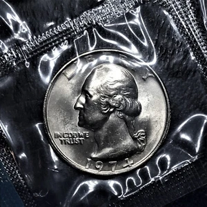 Cuarto brillante 1974 P BU Washington sin circular de original como nuevo conjunto en violonchelo - Imagen 1 de 2