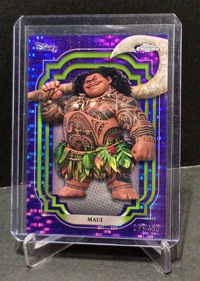 2024 Topps Chrome Disney /150 MAUI #170 - MOANA - Purple Green Pulsar - The Rock - Image 1 of 3