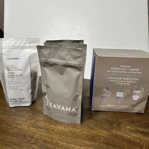 Set Teavana 6 oz tè Beach Bellini 1 libbra zucchero di roccia belga, macchina Perfectea NUOVO - Foto 1 di 10