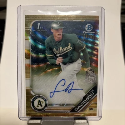 2019 LOGAN DAVIDSON BOWMAN CHROME GOLD REFRACTOR 1ST AUTO AUTOGRAPH /50 PSA 10 - Image 1 of 3