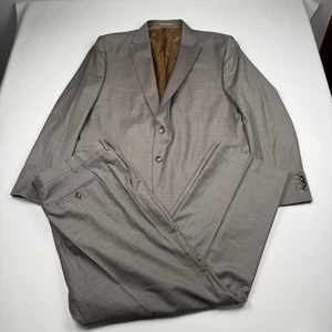 Bergamo Eleganti Suit Mens 52L Brown Dino Filarte Wool Two Piece Italy 44x31 - Picture 1 of 18