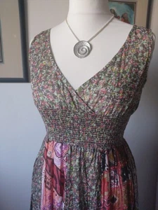 Solitaire Damen Maxi Kleid Lang Bunt Flower Power Hippie Style Gr S - Bild 1 von 6