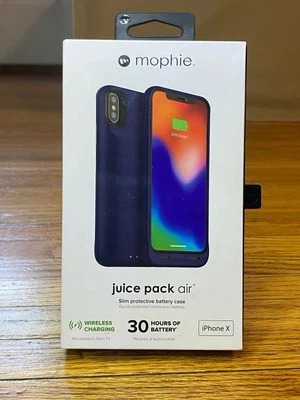 FUNDA BATERÍA PROTECTORA MOPHIE JUICE PACK AIR SLIM IPHONE X AZUL MARINO Foto 1 de 4