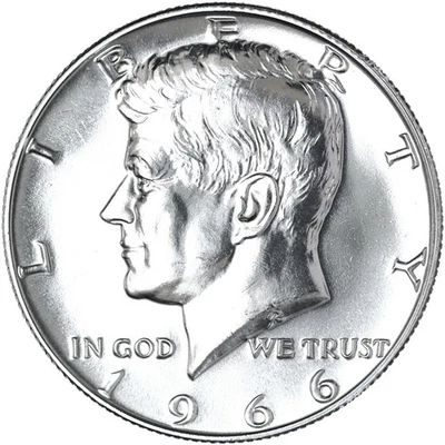 1966 SMS Kennedy medio dólar gema BU juego especial como nuevo 40 % plata Foto 1 de 4