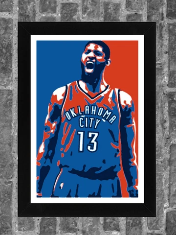 Oklahoma City Thunder Paul George Portrait Sports Print Art 11x17 Cover