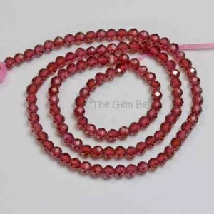 3mm Fine Crimson Red Mozambique Garnet Faceted Rondelle Beads 13.3 inch Strand - Picture 1 of 6